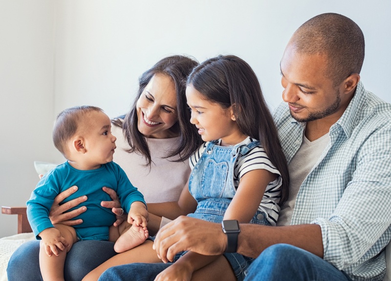 Photo of a family of three